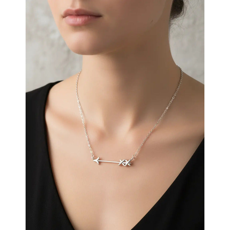 Cadena Con Dije Flecha Plata 925 45cm Joyería Mujer Uniteduy