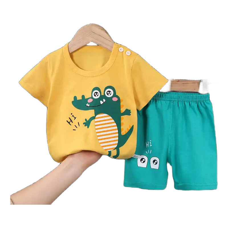 Conjunto De Niño Short Y Remera Bebe Varios Diseños Uniteduy
