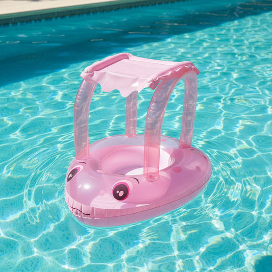 Inflable Flotador Bebe Niño Con Techo Ranita Piscina