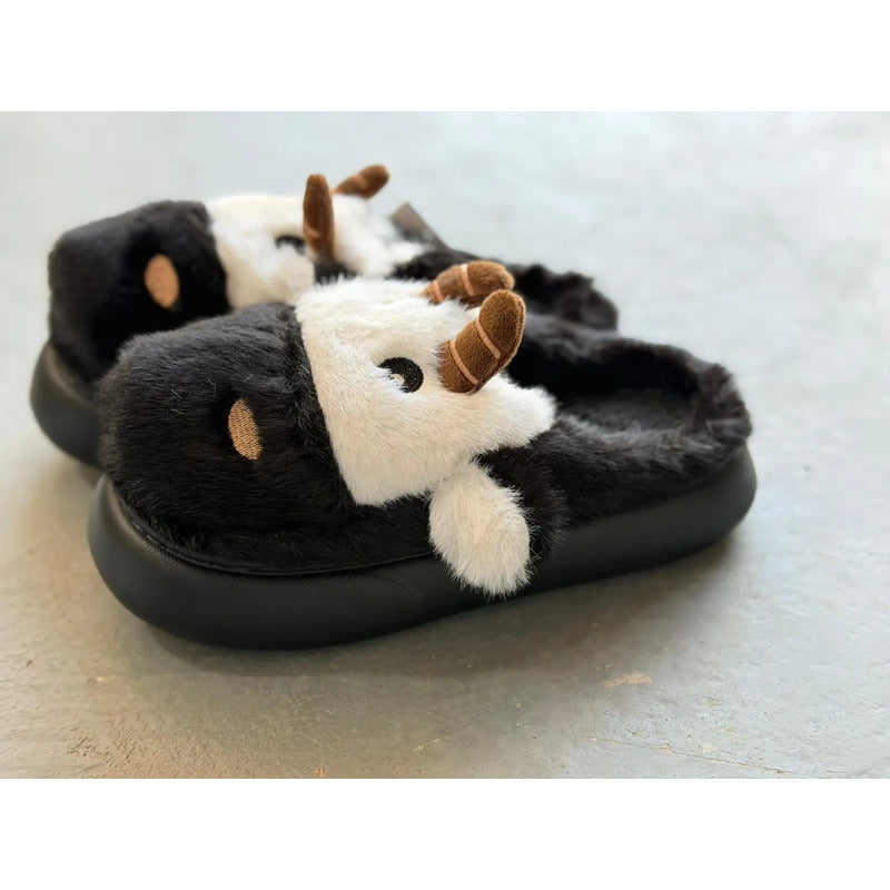 Pantufla Vaca Sin Talón Talles Del 36 Al 45 Suela De Goma