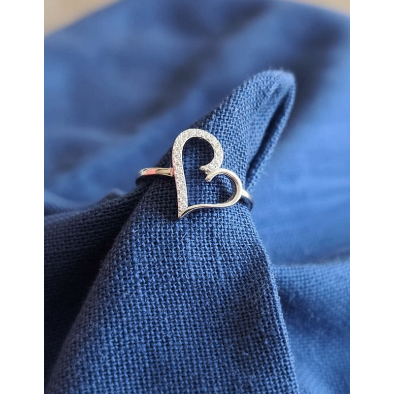 United Uy! Anillo De Plata 925 Corazón Con Zirconias!