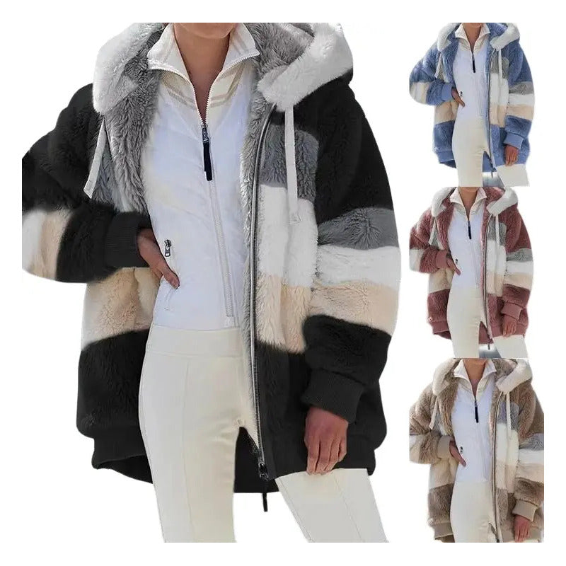 Abrigo Campera Para Mujer Con Capucha Cremallera Uniteduy