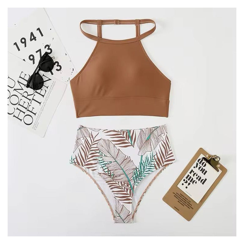 Bikini Malla Tiro Alto Tipo Top Varios Colores Uniteduy