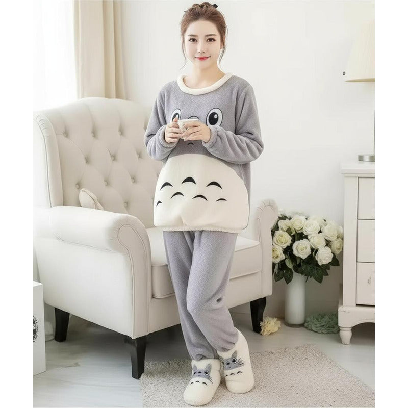 Pijama Peluche Largo De Dama Varios Diseños Talle Único