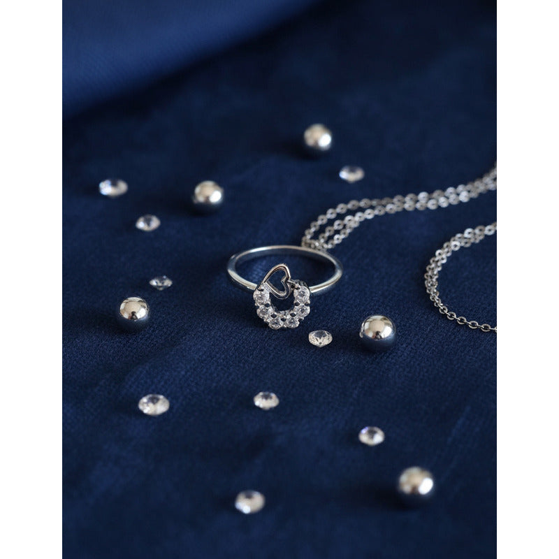 Anillo Corona Plata 925 Corazones Circonio Uniteduy