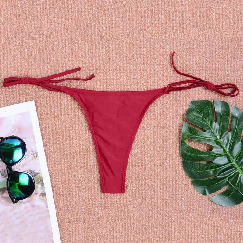 Bikini Colaless Con Tiritas Ajustables Malla Varios Colores