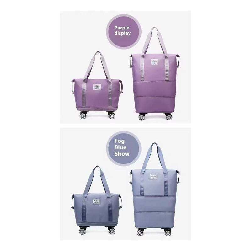 Bolso De Viaje Plegable Expandible Con Ruedas Desmontables
