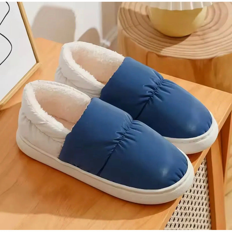 Pantufla Impermeable Cerrada Corderito Suela Goma Uniteduy