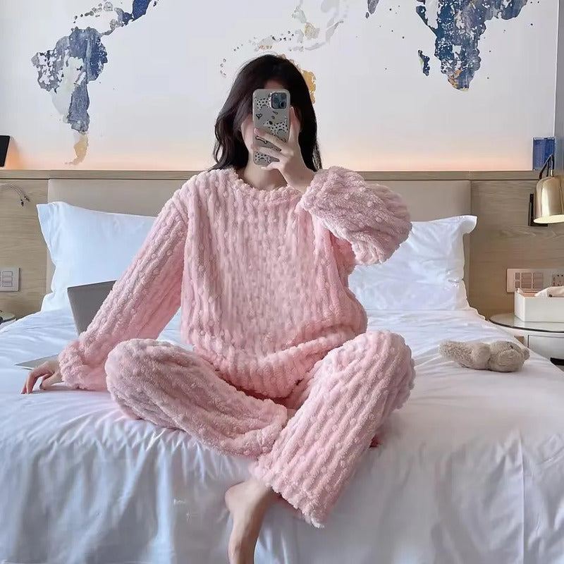 Pijama Peluche Peludo Plush Texturado De Dama Varios Colores