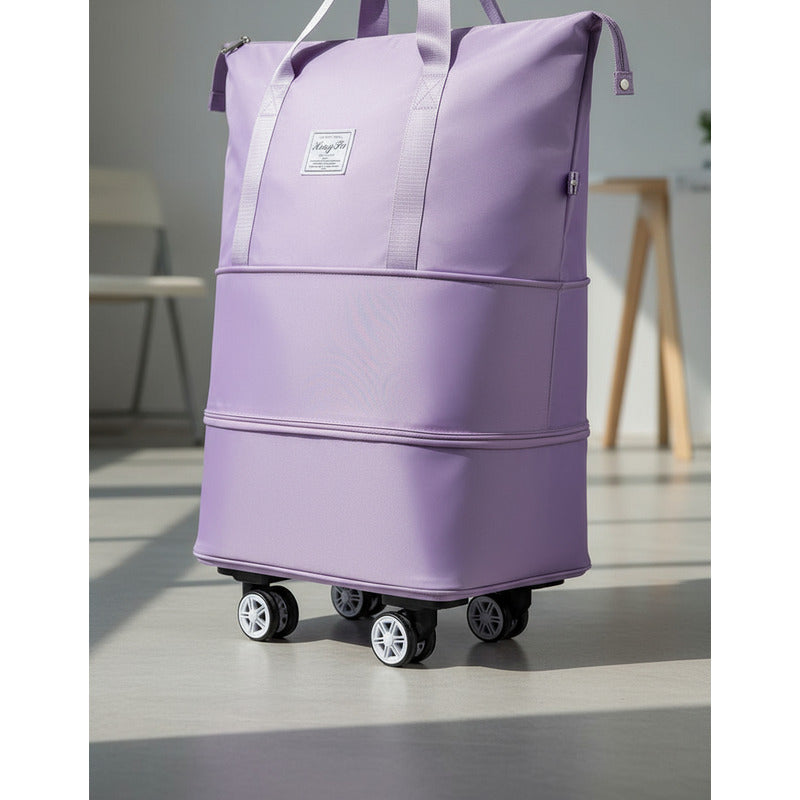 Bolso De Viaje Plegable Expandible Con Ruedas Desmontables