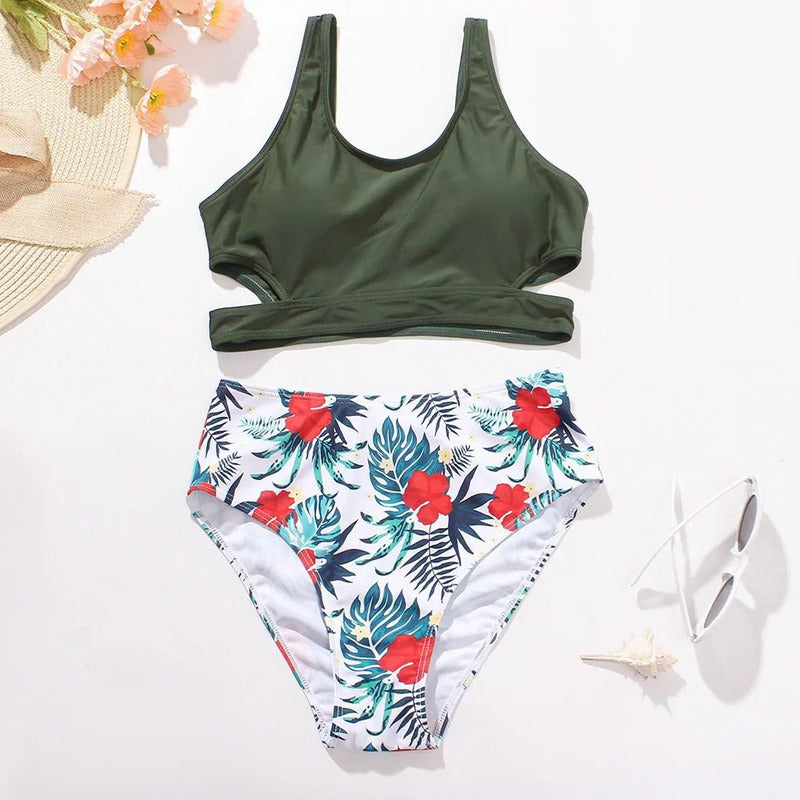 Bikini Mallas Tiro Alto 2 Piezas Push Up Uniteduy Varios Col