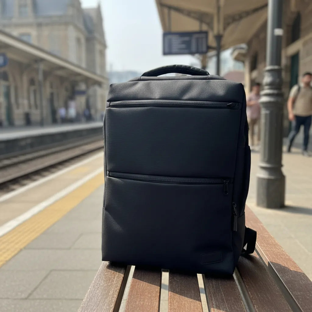 Mochila De Viaje Negra Con Usb Varias Reparticiones Uniteduy