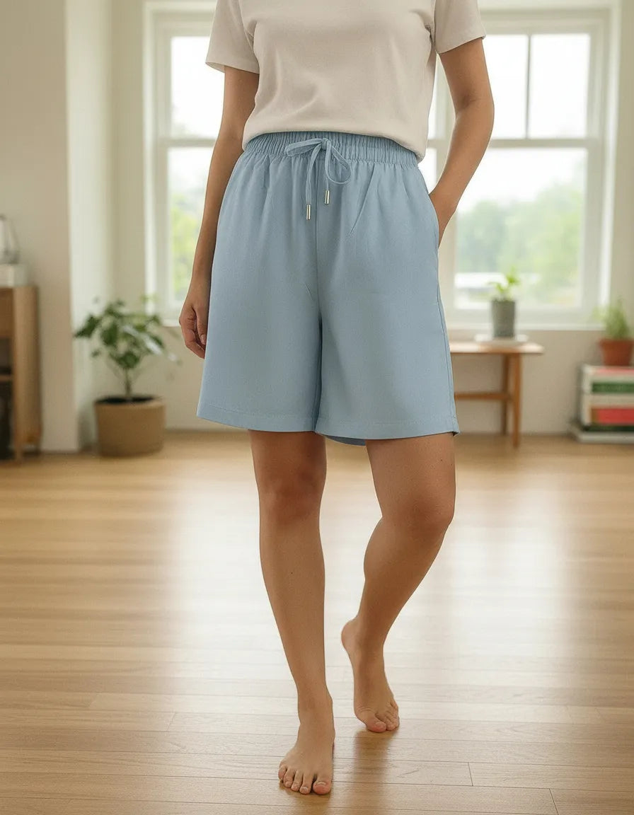 Short Bermuda De  Dama Con Bolsillos Tela Fina  Uniteduy