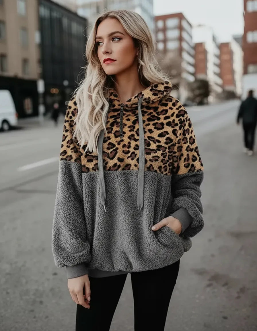Buzo Canguro Animal Print Cremallera Capucha Uniteduy