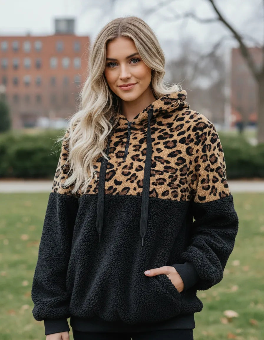 Buzo Canguro Animal Print Cremallera Capucha Uniteduy