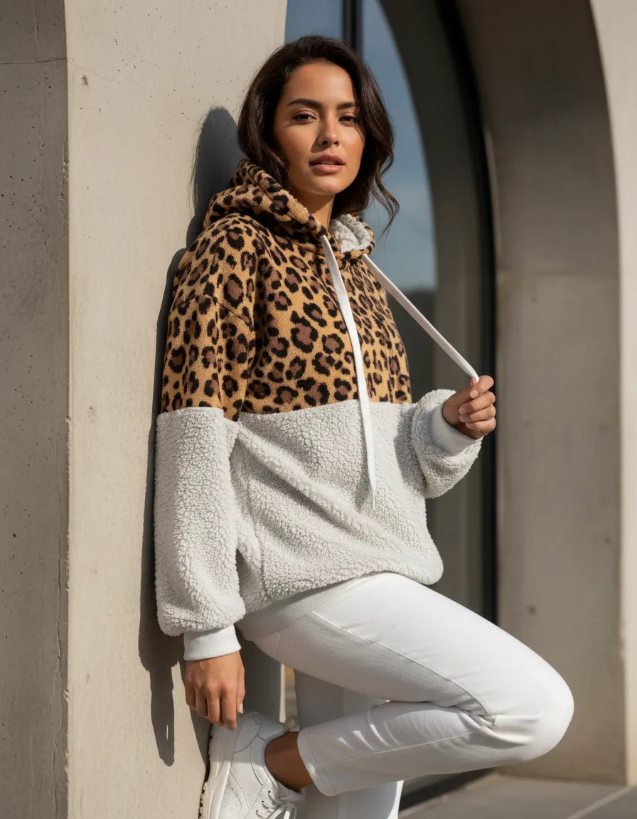 Buzo Canguro Animal Print Cremallera Capucha Uniteduy