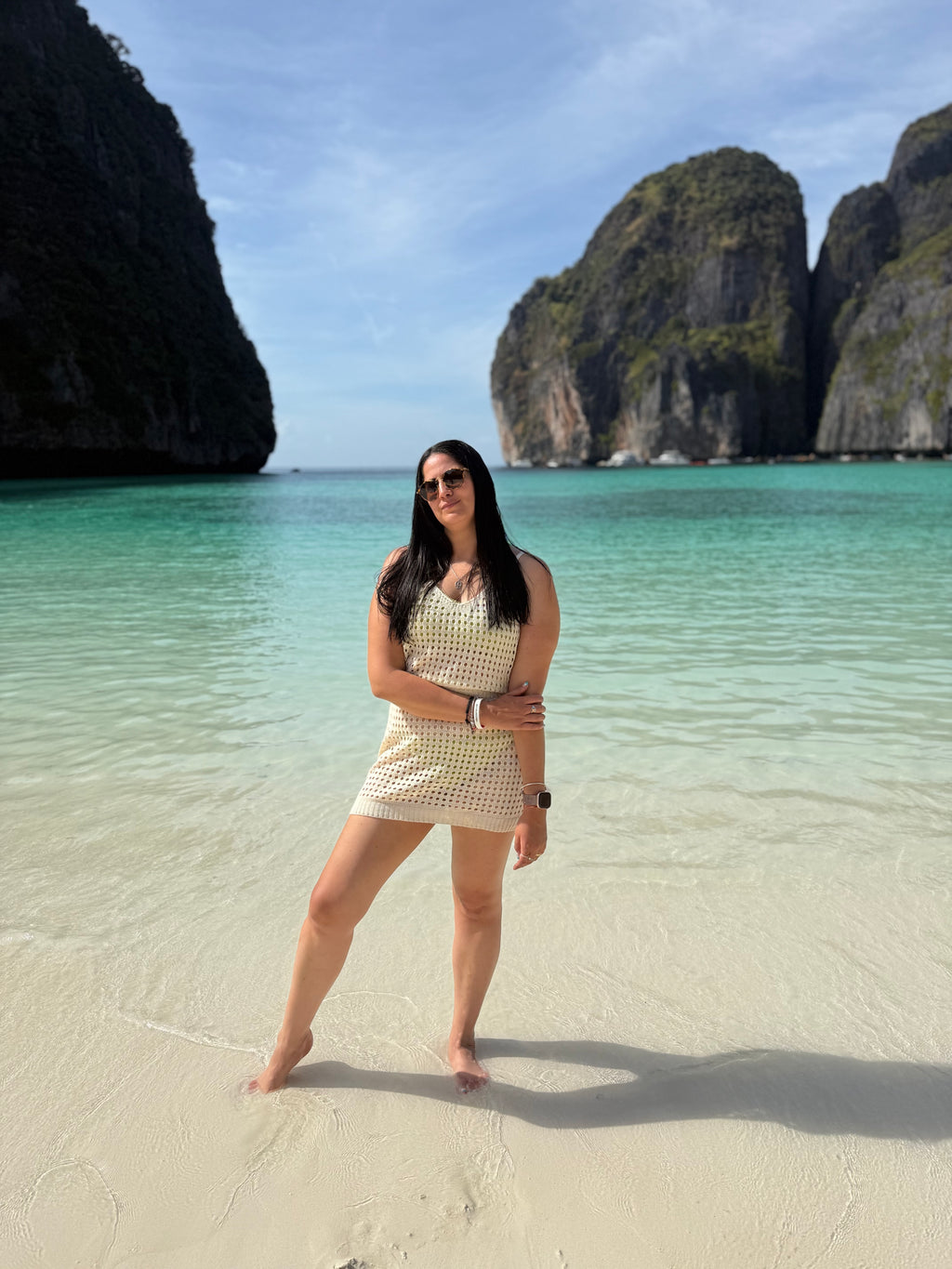 Vestido De Playa Calado Tejido Adaptable Al Cuerpo Uniteduy