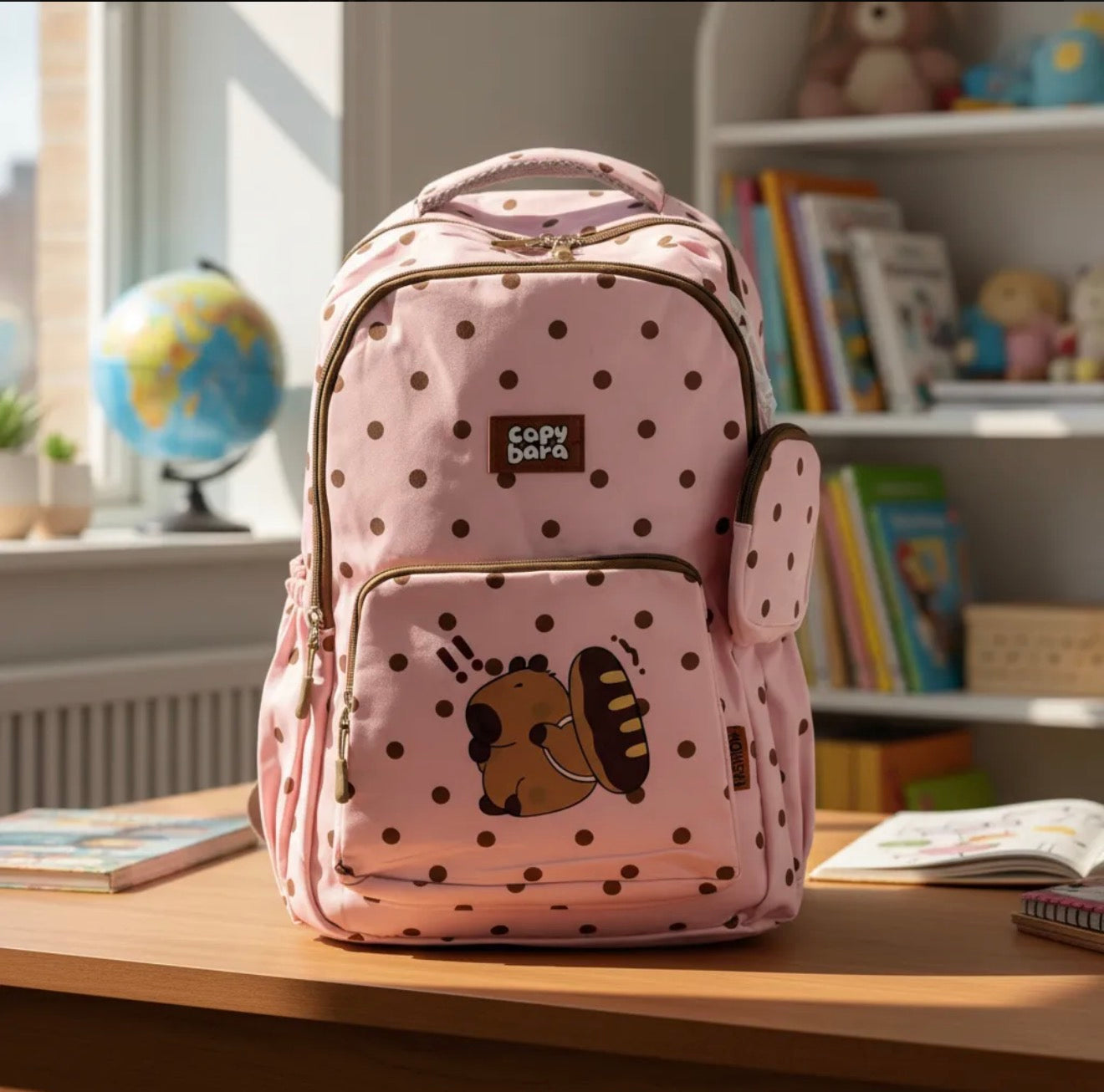 Mochila Escolar Con Monedero De Capibara Carpincho Laptop